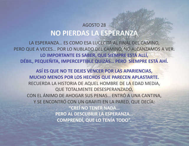 No pierdas la esperanza